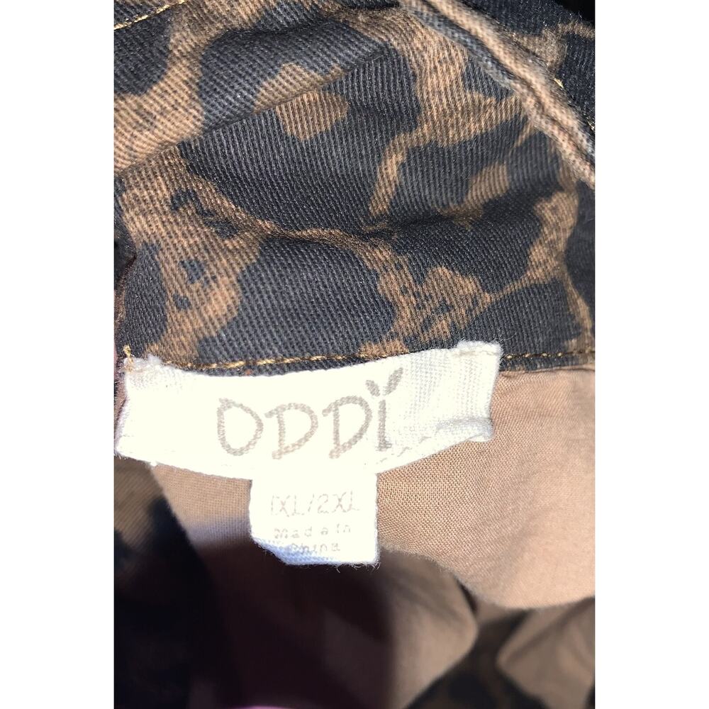 Oddy Leopard Print Jacket Women's 1x/2x Zip Drawstring - Picture 8 of 11